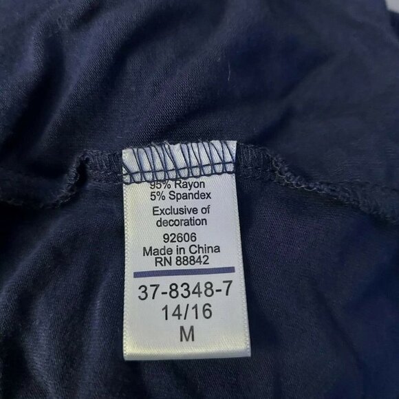 ROAMANS Womens Navy Blue Beaded Neck Bell Slerve Tunic Sz 14/16 - Picture 7 of 8